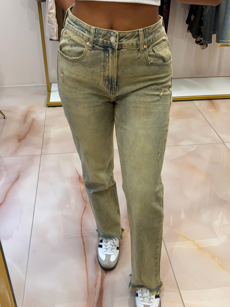Jeans Sabbiato Verde