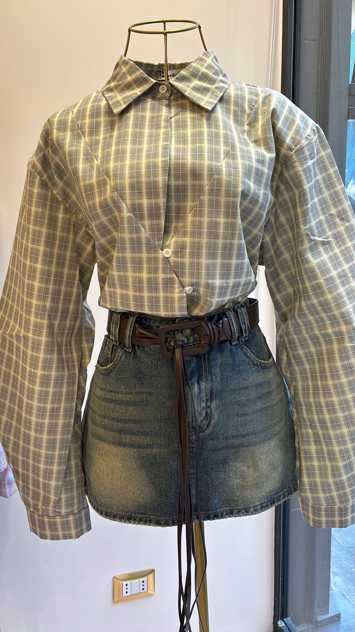 Gonna in Denim Sabbiato scuro