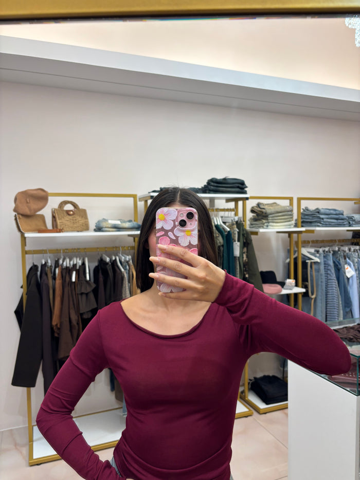 Body semi-velato scollo rotondo