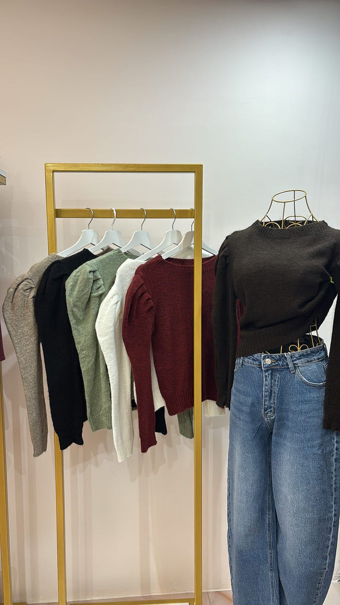 Pull con manica a sbuffo